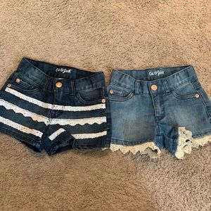 🎈 (Set of 2) Jean Shorts with Lace - Toddler 4T